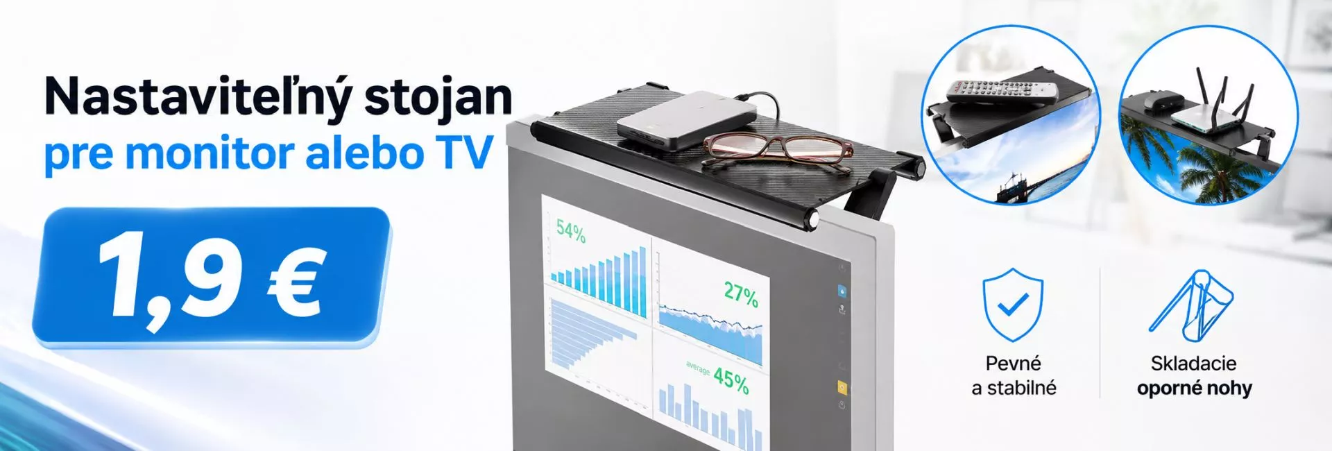Nastaviteľný stojan pre monitor alebo TV