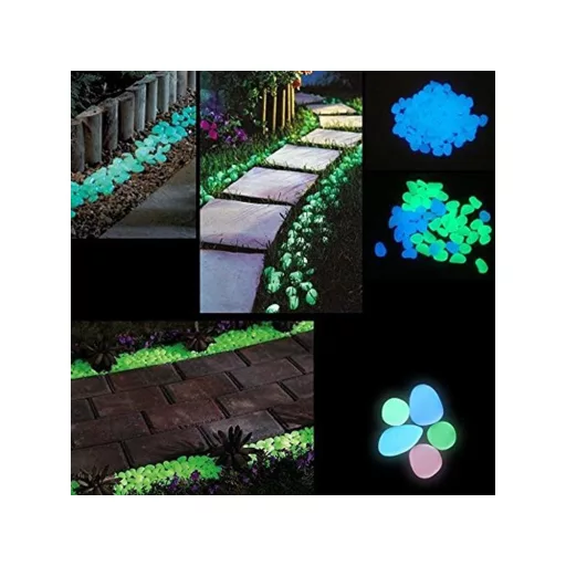 Fluorescenčné kamienky 100ks (svietia v tme) - svetlomodré