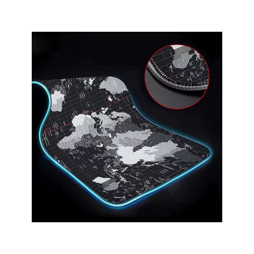 Veľká podložka pod myš s LED podsvietením 80 x 30 cm - so vzorom mapy