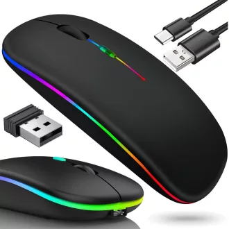Bezdrôtová myš pre notebook alebo PC s RGB podsvietením