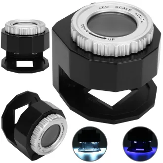   Klenotnícky 30x mikroskop s 3 LED diódami a UV svetlom v praktickom úložnom priestore
