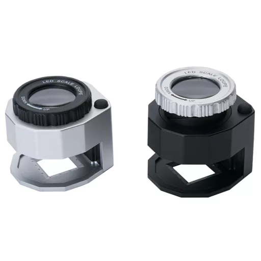 Klenotnícky 30x mikroskop s 3 LED diódami a UV svetlom v praktickom úložnom priestore