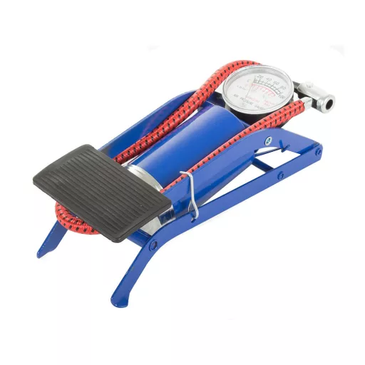Nožná pumpa na auto/bicykel s manometrom