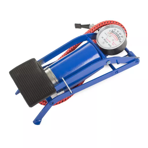 Nožná pumpa na auto/bicykel s manometrom