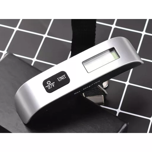 Elektronická váha na batožinu s LCD displejom - 50 kg