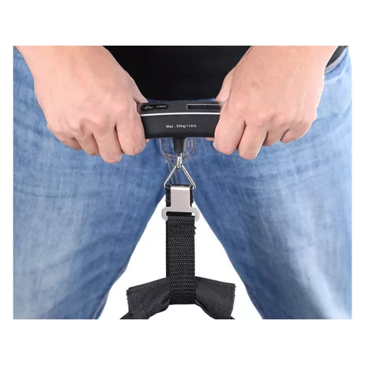 Elektronická váha na batožinu s LCD displejom - 50 kg
