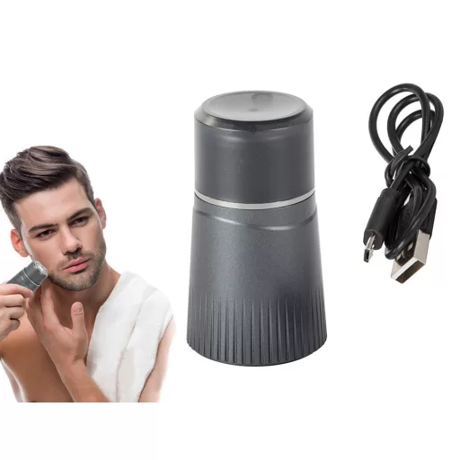 Mini zastrihávač fúzov bezdrôtový šedý