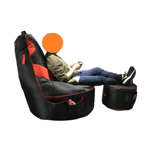 Gamer Orange XXL sedací vak + darčekový taburet/podnožka