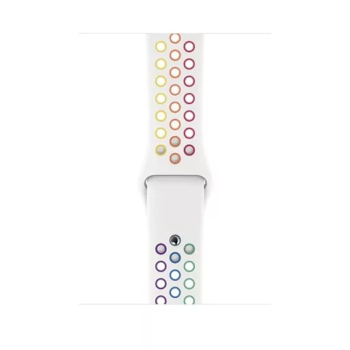Sports Wear White-Rainbow veľký silikonový remienok na hodinky Apple Watch 42/44/45/49