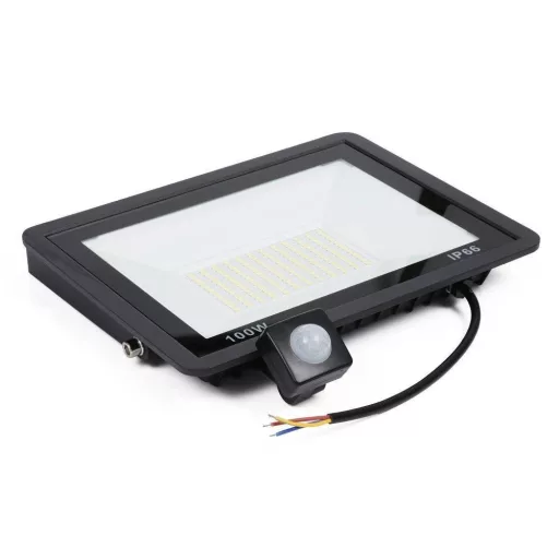 100W vodotesný LED reflektor IP66, 9000 lumenov so snímačom pohybu aj na vonkajšie použitie