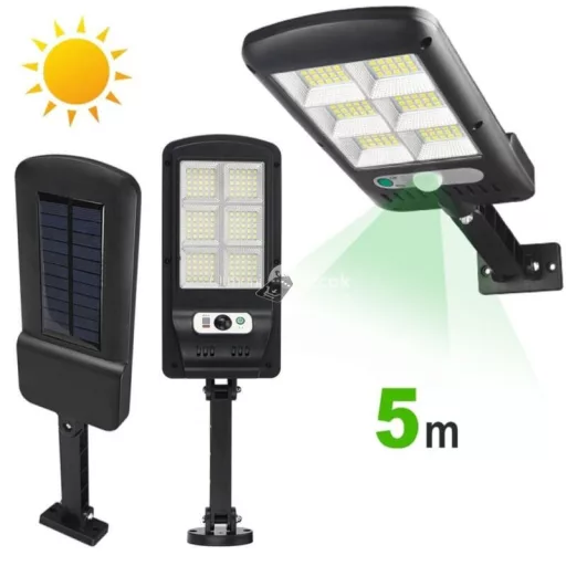 Solárne LED svietidlo s pohybovým senzorom, nástenným držiakom a diaľkovým ovládaním IP67