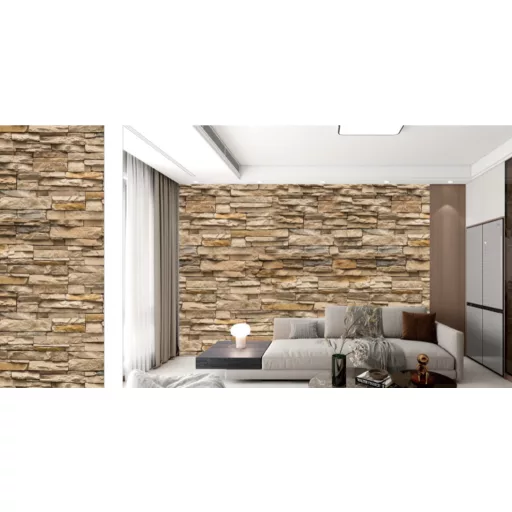 3 m x 60 cm-ový samolepiaci PVC panel s tehlovým vzorom v rolke - Mediterran