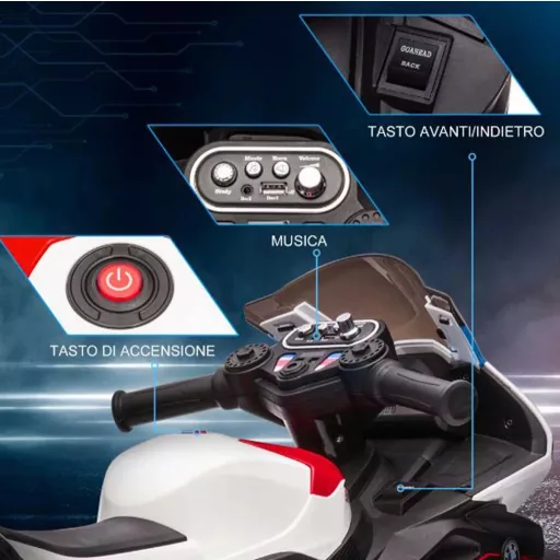 Detská elektrická motorka - čierno-červená - 380W