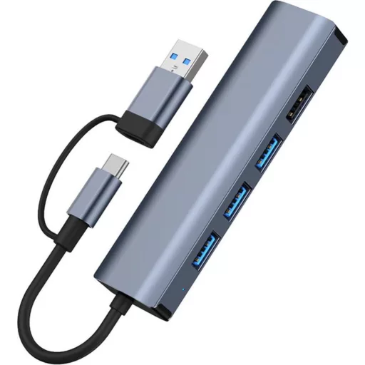 5-portový USB HUB - 3xUSB 3.0 1xUSB 2.0 1xEthernet RJ45