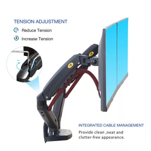 Nastaviteľný dvojitý otočný stojan na stolný monitor (17"-27") pre uhlopriečky obrazovky od 43 cm do 68 cm