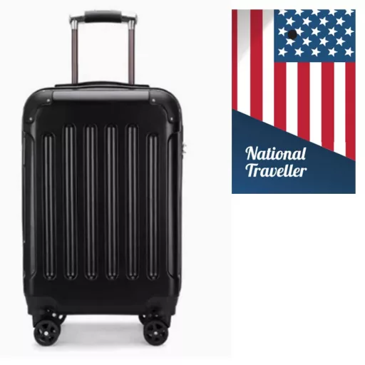 Kufor National Traveller s pevnými stenami a kolieskami - 55 x 22 x 35 cm - pre všetky letecké spoločnosti - čierny