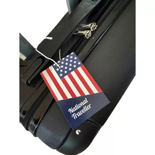 Kufor National Traveller s pevnými stenami a kolieskami - 55 x 22 x 35 cm - pre všetky letecké spoločnosti - čierny