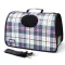 XL Taška na prepravu domácich zvierat s kockovaným vzorom - 52 cm x 22 cm x 29 cm, - stredný rozmer