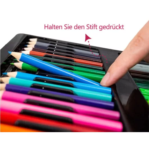 Sada na kreslenie a maľovanie pre deti Back to School v praktickom držiaku - 168-dielna - modrá