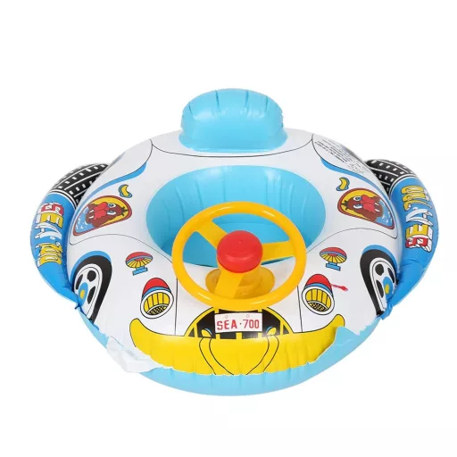 Nafukovacia plávajúca guma pre deti so žltým volantom - 70 cm