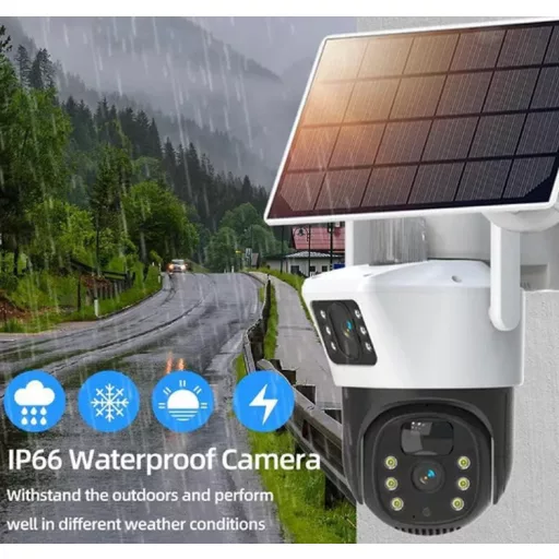 Solárne napájaná 5 MP vonkajšia vodotesná (Wi-Fi), otočná vonkajšia kamera s funkciou automatického sledovania - 8 ZOOM