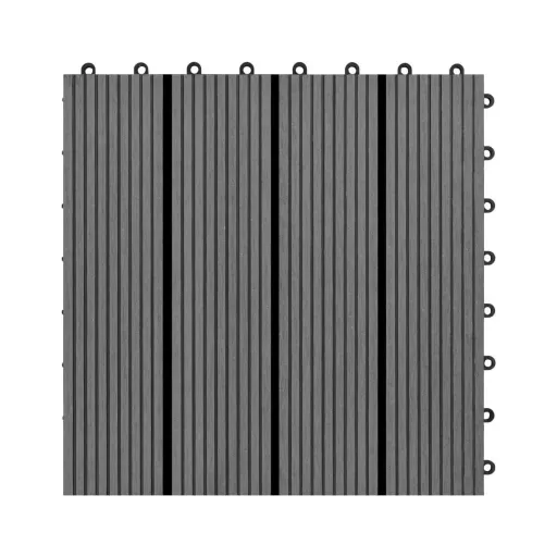 Moderný sivý WPC 3D podlahový panel, obkladová doska v štýle Alabama (30 cm x 30 cm)