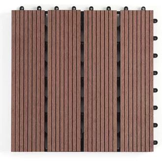   Moderný hnedý WPC 3D podlahový panel, obkladová doska v štýle Nevada (30 cm x 30 cm)