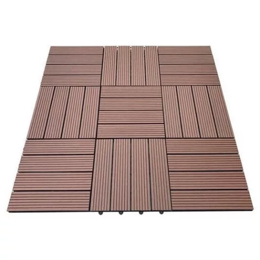 Moderný hnedý WPC 3D podlahový panel, obkladová doska v štýle Nevada (30 cm x 30 cm)