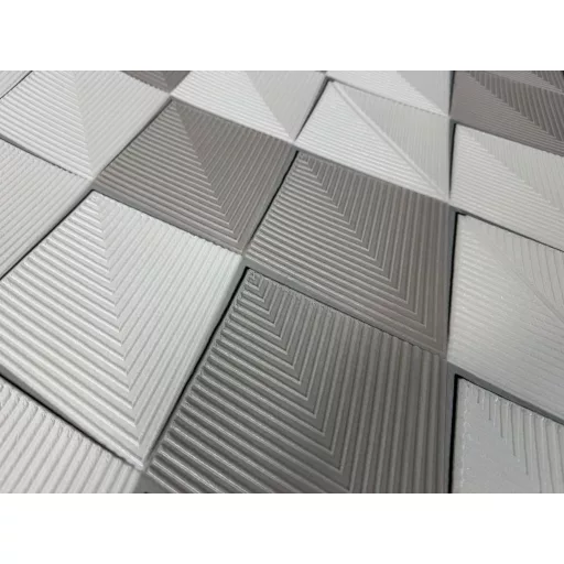 Seattle béžovo-biely štvorcový 3D nástenný panel (67×67 cm) – samolepiaci