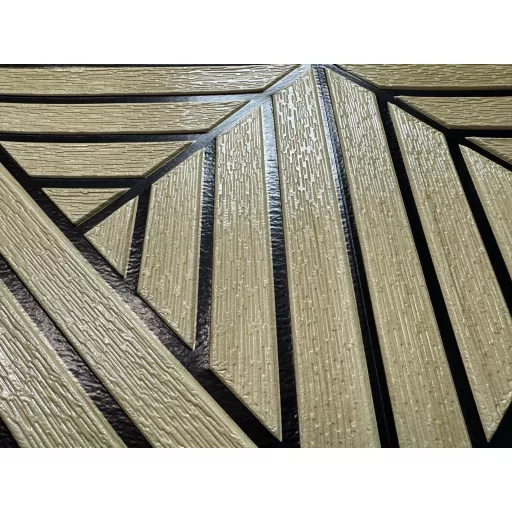 Charlotte béžovo-čierny 3D nástenný panel s drevenou kresbou (67×67 cm) – samolepiaci
