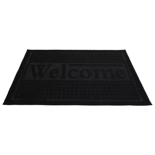 60 cm x 40 cm čierna rohožka s nápisom Welcome