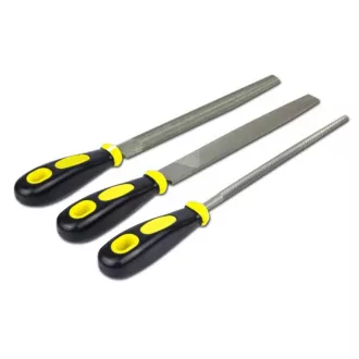   3-dielna sada plochých pilníkov s ergonomickou rukoväťou (8”) - 30 cm