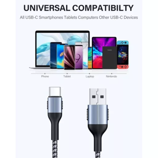 Nabíjací kábel USB C (USB-A -> USB-C kábel) - 2 metre - 8A