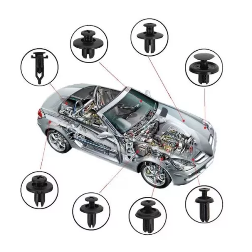 620-dielna sada autosvoriek, plastová, univerzálna, 16 rôznych modelov, čierna farba