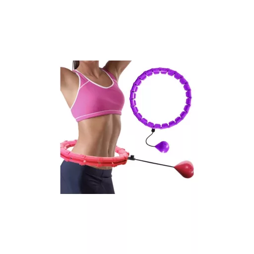 Hula hoop s váhou a LCD displejom - fialová