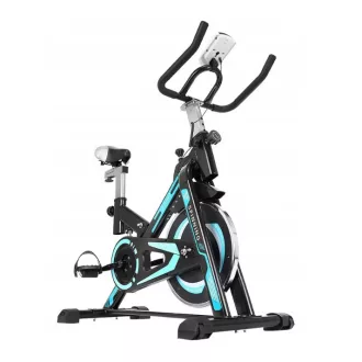 Čierno-modrý profesionálny spinningový bicykel