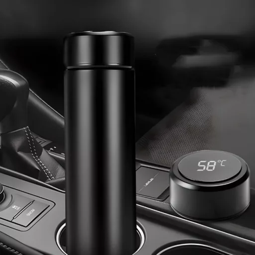Smart termohrnček  z nehrdzavejúcej ocele s LCD displejom - 480 ml