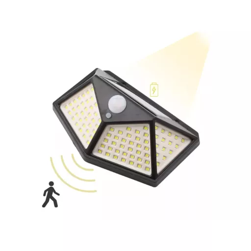 100 LED slnečné solárne pouličné osvetlenie so snímačom pohybu