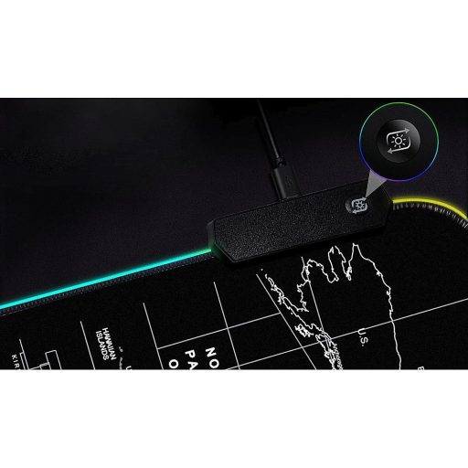 Veľká podložka pod myš s LED podsvietením 80 x 30 cm - so vzorom mapy